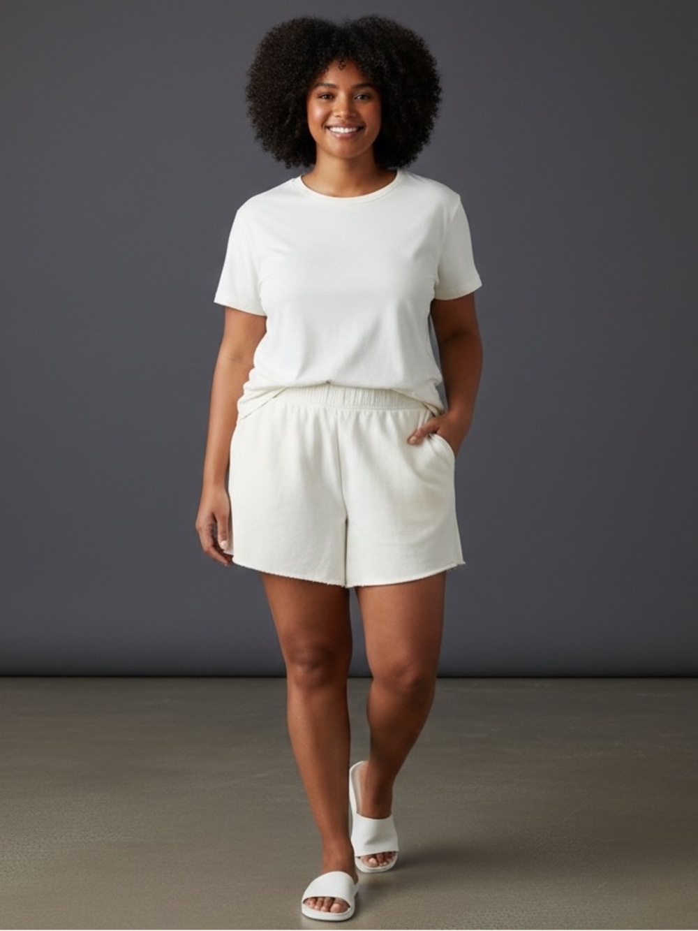 Calia, High Rise, Relaxed Fit, Cotton Shorts
